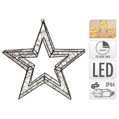 Kerst ster metaal 50cm led - 1440 LED lampjes