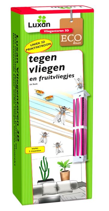 Luxan Vliegentoren 3d tegen vliegen en fruitvliegjes