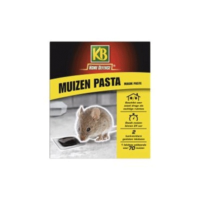 KB Muizen pasta kant & klare lokdoos 2 st/pak Alfachloralose