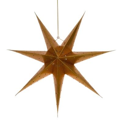 kerstster lampion goud 60 cm op batterijen