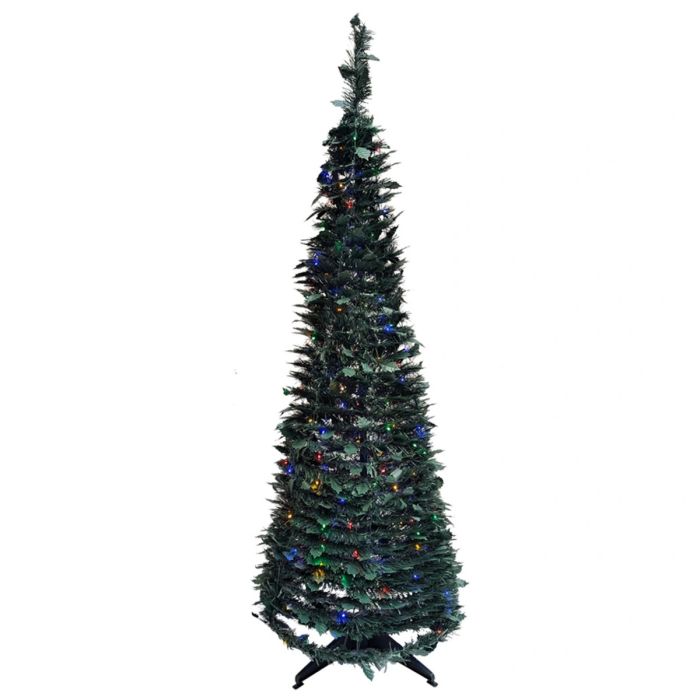 Pop-up kunstkerstboom groen - 1 minuut - 180cmx75cm - multicolor LED