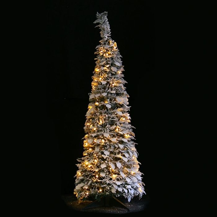 Pop-up kunstkerstboom sneeuw - 1 minuut - 180cmx75cm - warm wit LED