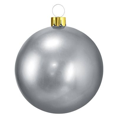 XL mega kerstbal 65cm zilver - opblaasbaar