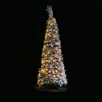 Pop-up kunstkerstboom sneeuw - 1 minuut - 150cmx50cm - multicolor LED